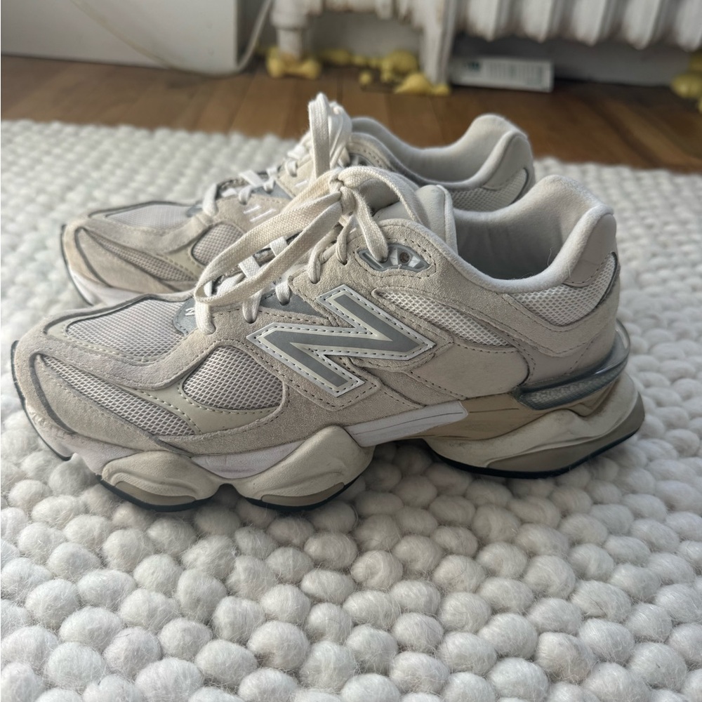 New Balance Women's Beige and White Sneakers